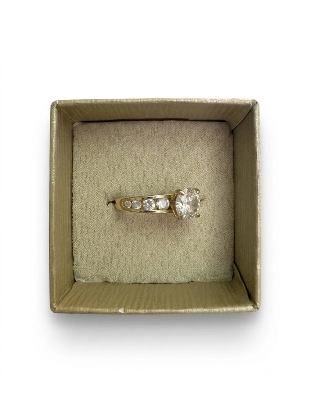 Forever Collectibles Gold-Tone Clear Crystal Bridal Ring Set